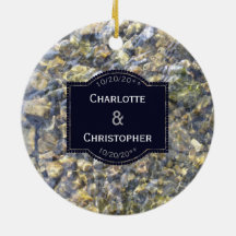 Guijarros del río y boda personalizada agua