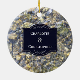 Adorno De Cerámica Guijarros del río y boda personalizada agua