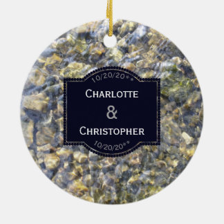 Adorno De Cerámica Guijarros del río y boda personalizada agua