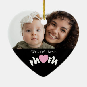 Adorno De Cerámica Guión de foto personalizado con corazón de la mejo