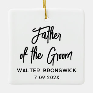 Adorno De Cerámica Guión del Padre del Novio Boda Navidad
