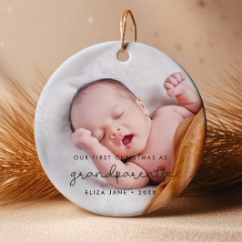 Adorno De Cerámica Guión lindo Nuestra primera Navidad como abuelos