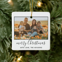 Guión moderno de Feliz Navidad Foto de familia