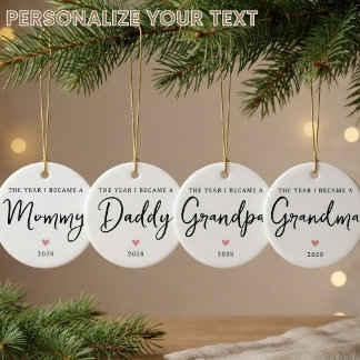 Adorno De Cerámica Guión moderno personalizado Mamá Papá Abuela Abuel