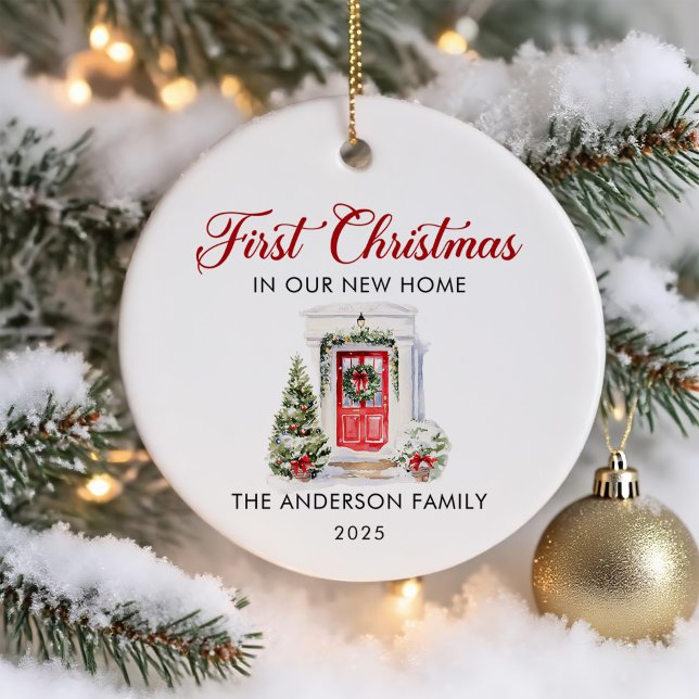 Adorno De Cerámica Guión Primera Navidad En Nuestro Nuevo Hogar (Subido por el creador)