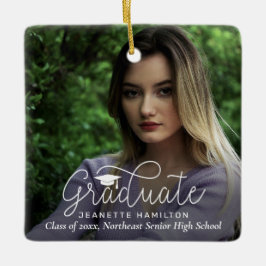 Adorno De Cerámica Guión suelto Doble cara Graduación de Foto