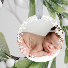 Adorno De Cerámica Guirnalda blanca | Primera Navidad del bebé