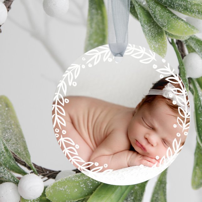 Adorno De Cerámica Guirnalda blanca | Primera Navidad del bebé (Subido por el creador)
