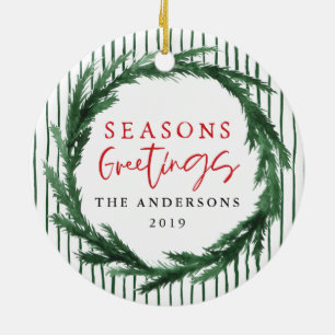 Adorno De Cerámica Guirnalda de los saludos de las estaciones + foto