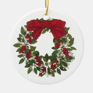 Adorno De Cerámica Guirnalda de /Poinsettia del alazán