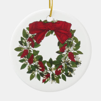 Adorno De Cerámica Guirnalda de /Poinsettia del alazán