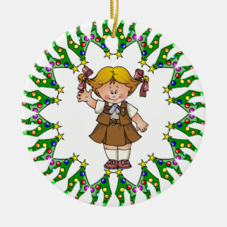 Adorno De Cerámica Guirnalda del árbol del pelo rubio del brownie