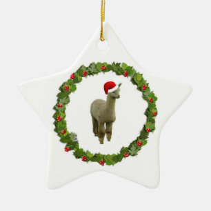 Adorno De Cerámica Guirnalda del navidad de la alpaca