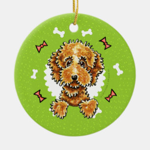 Adorno De Cerámica Guirnalda del navidad de los huesos de perro del