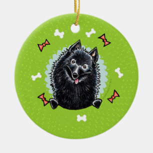 Adorno De Cerámica Guirnalda del navidad del Schipperke
