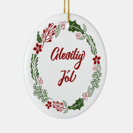 Adorno De Cerámica Guirnalda feroesa de navidad, Gleðilig Jól