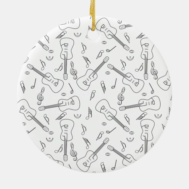 Adorno De Cerámica Guitar Lines Music Notes (Atrás)