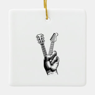 Adorno De Cerámica Guitar Lover Say Hi Guitar Gift