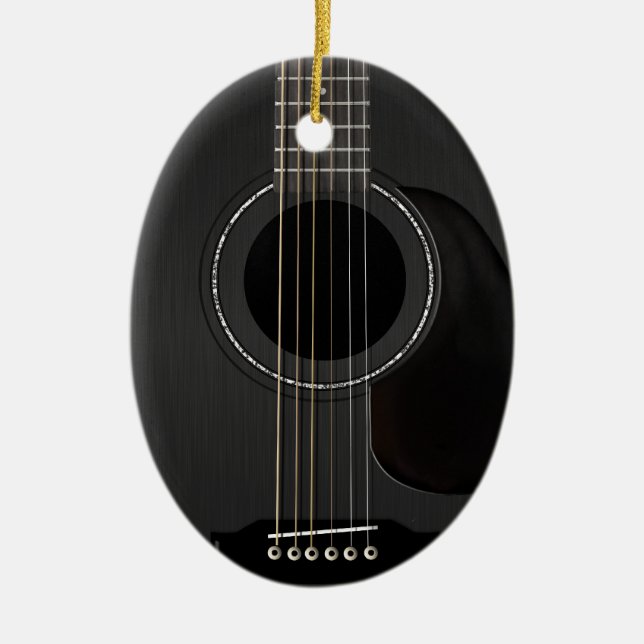Adorno De Cerámica Guitar Ornament Black (Frente)