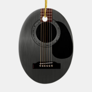 Adorno De Cerámica Guitarra Acústica Ash Black