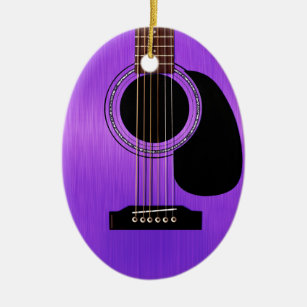 Adorno De Cerámica Guitarra Acústica Púrpura