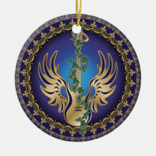 Adorno De Cerámica Guitarra De Ala Celestial