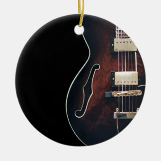 Adorno De Cerámica Guitarra Eléctrica Sobre Negro