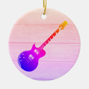 Adorno De Cerámica Guitarra Eléctrica y Arte Pop de Madera