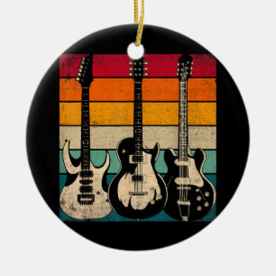 Adorno De Cerámica Guitarra retro