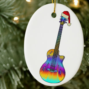 Adorno De Cerámica Guitarra Semi Acústica Psicodélica Festiva Diverti