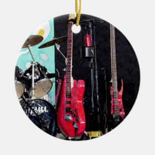 Adorno De Cerámica Guitarras y tambores