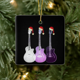 Adorno De Cerámica Guitars eléctricos morado festivo