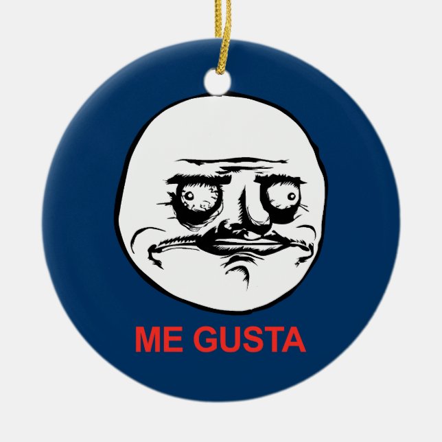 Adorno De Cerámica Gusta hace frente a Meme (Frente)