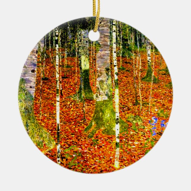 Adorno De Cerámica Gustav Klimt Birch Trees (Frente)