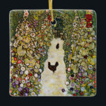 Adorno De Cerámica Gustav Klimt - Camino de jardín con pollos<br><div class="desc">Camino de jardín con pollos - Gustav Klimt,  Petróleo en lienzo,  1916</div>