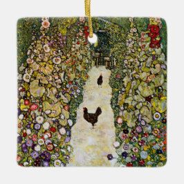 Adorno De Cerámica Gustav Klimt - Camino de jardín con pollos