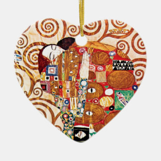 Adorno De Cerámica Gustav Klimt - El Abrazo - Pintura de Arte Fino