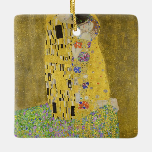 Adorno De Cerámica Gustav Klimt - El beso (Anverso)