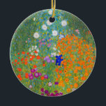 Adorno De Cerámica Gustav Klimt Flower Garden<br><div class="desc">Ornamento con el jardín de flores de la pintura al óleo de Gustav Klimt (1906). Un bonito jardín de flores moradas,  rojas,  blancas,  azules y naranjas. Un gran regalo para los amantes del arte Art Nouveau y austriaco.</div>