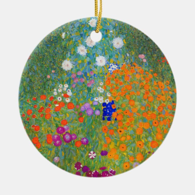 Adorno De Cerámica Gustav Klimt Flower Garden (Frente)