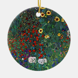 Adorno De Cerámica Gustav Klimt Flower Garden