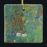 Adorno De Cerámica Gustav Klimt - Jardín de campo con girasoles<br><div class="desc">Jardín de campo con girasoles / Jardín de granja con girasoles - Gustav Klimt en 1905-1906</div>
