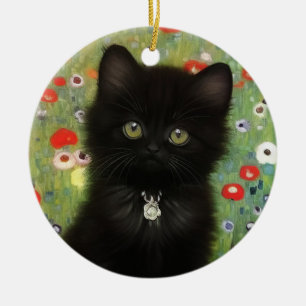 Adorno De Cerámica Gustav Klimt Kitten