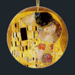 Adorno De Cerámica Gustav Klimt La Obra Maestra Del Beso<br><div class="desc">El Beso es una obra maestra del artista Gustav Klimt que muestra a un hombre y una mujer besándose.</div>
