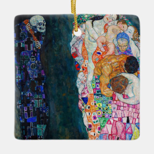 Adorno De Cerámica Gustav Klimt - Muerte y vida (Anverso)