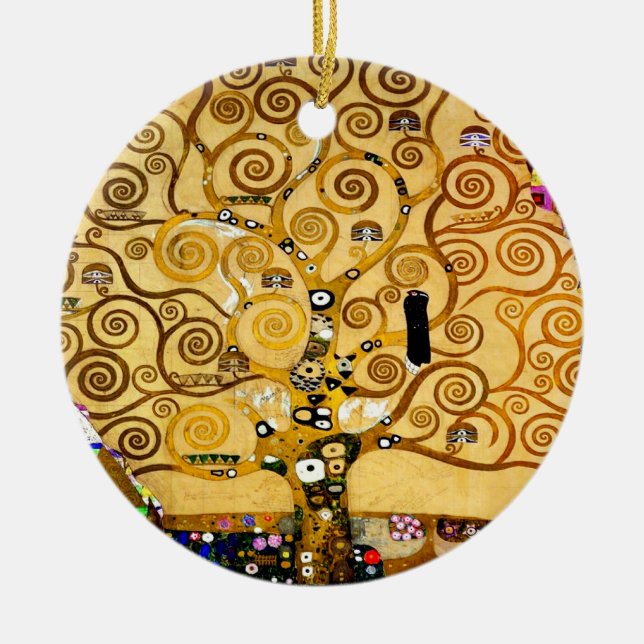 Adorno De Cerámica Gustav Klimt Nouveau, árbol de la vida (Frente)