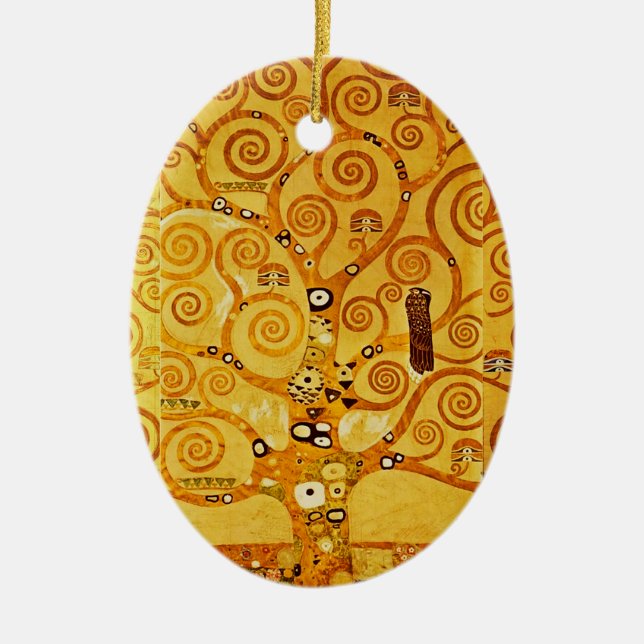 Adorno De Cerámica Gustav Klimt Nouveau, árbol de la vida (Frente)