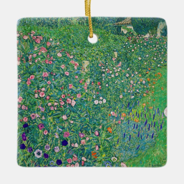 Adorno De Cerámica Gustav Klimt - Paisaje de los jardines italianos (Anverso)