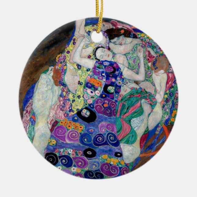 Adorno De Cerámica Gustav Klimt Pintando La Virgen (Frente)
