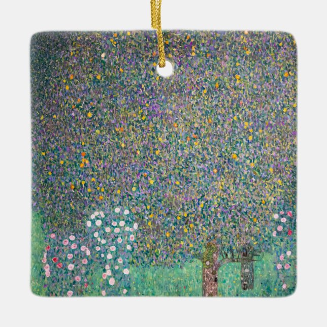Adorno De Cerámica Gustav Klimt - Rosebushes bajo los árboles (Anverso)